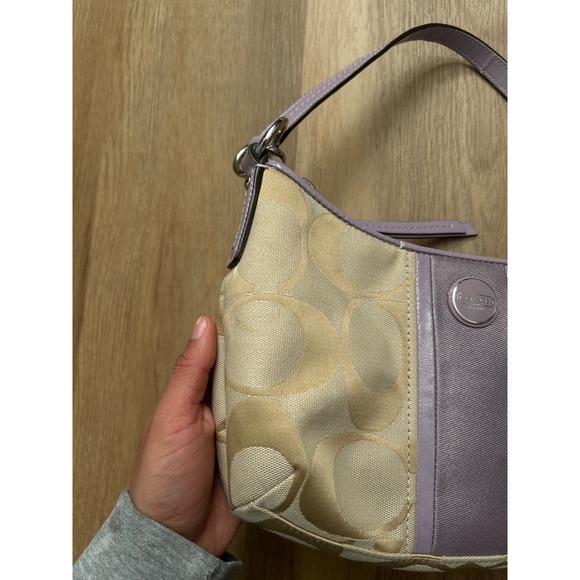 Coach Lavender Purple beige y2k shoulder bag girly vtg coquette - Picture 7 of 9